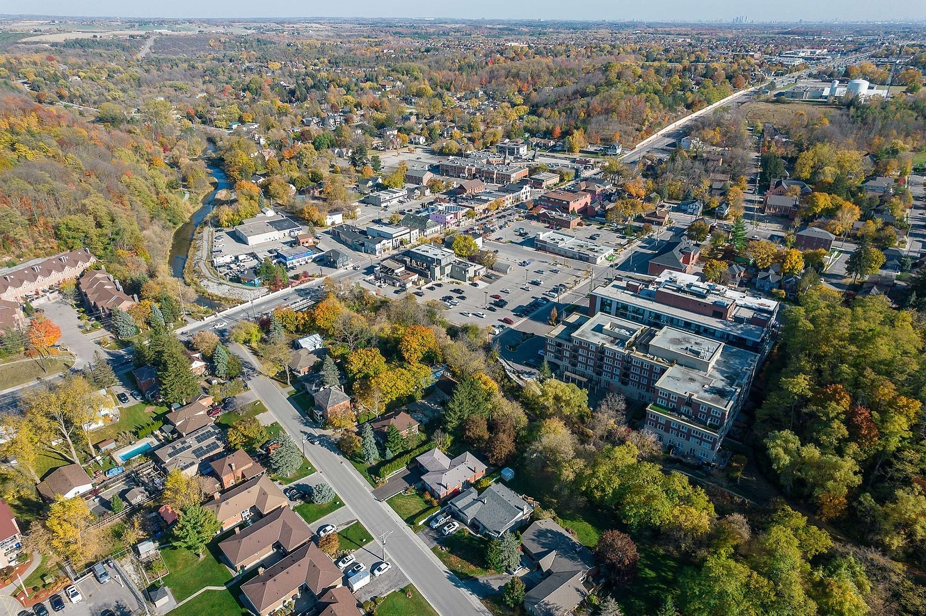 an aerial view of a city