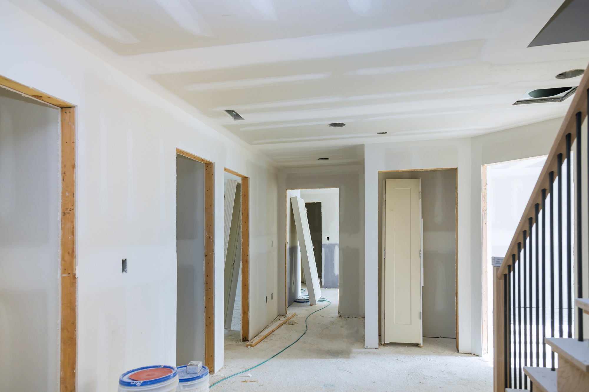 Construction building industry new home construction interior drywall tape and finish details