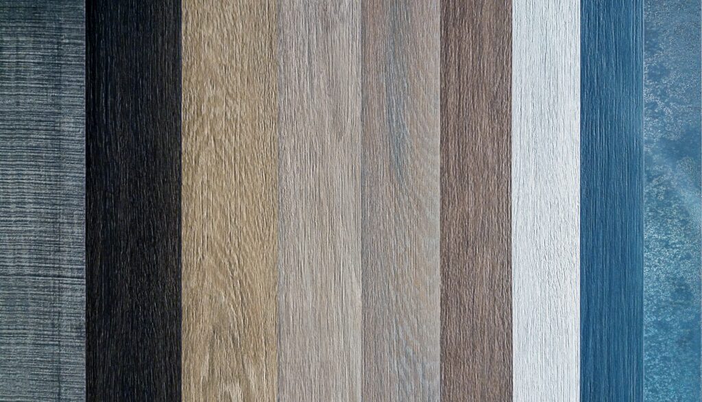 laminate flooring samples in building supplies store